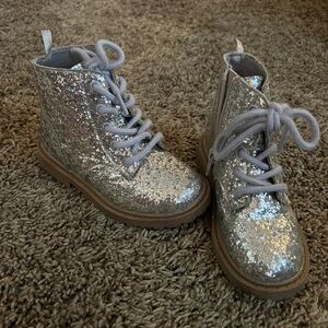 Old Navy Sparkly Silver Kids Boots